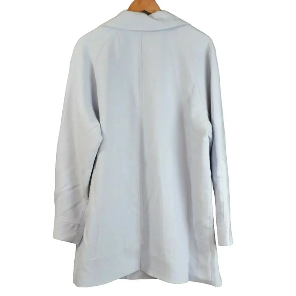 Ellos Trench Coat Womens 20 Blue Long Zip Pockets
